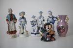Porslinsfigurer & vas – 6 delar – klassisk dekor