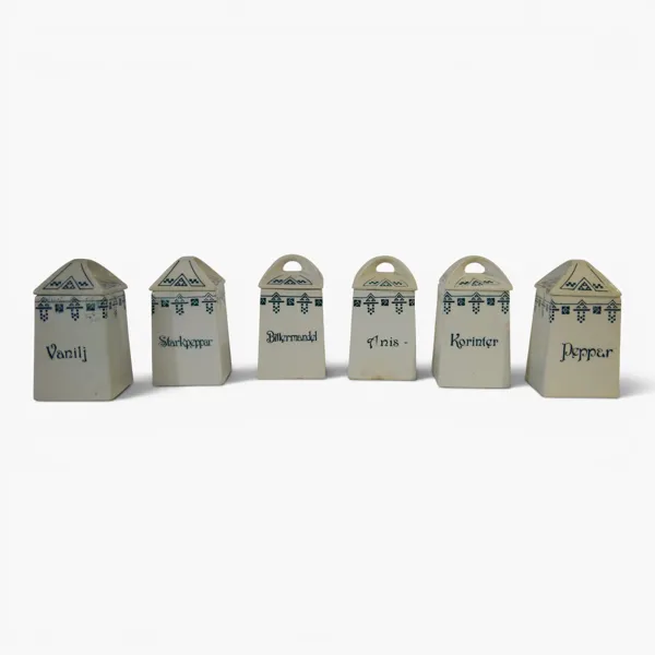 Kryddburkar, 6 st – Gustavsberg – flintgods