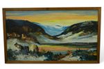Landskapsmålning, olja på duk – signerad, ca 70 × 40 cm (inkl. ram)