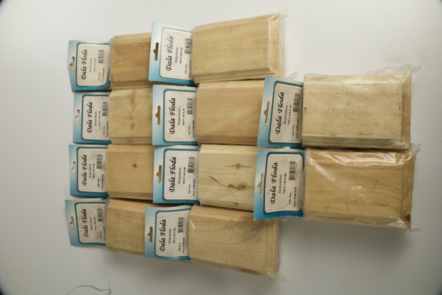 Bottenklotsar, Dala Floda, furu, 100 × 145 × 28 mm – 10 förpackningar (20 st).