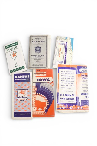 VÄGKARTOR USA, ca 1929–1930-TAL PETROLIANA. Collection of U.S. gasoline road maps, 1920–30s.