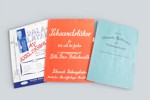 Samling med tre äldre notblad / musiktryck med svensk folkmusik.