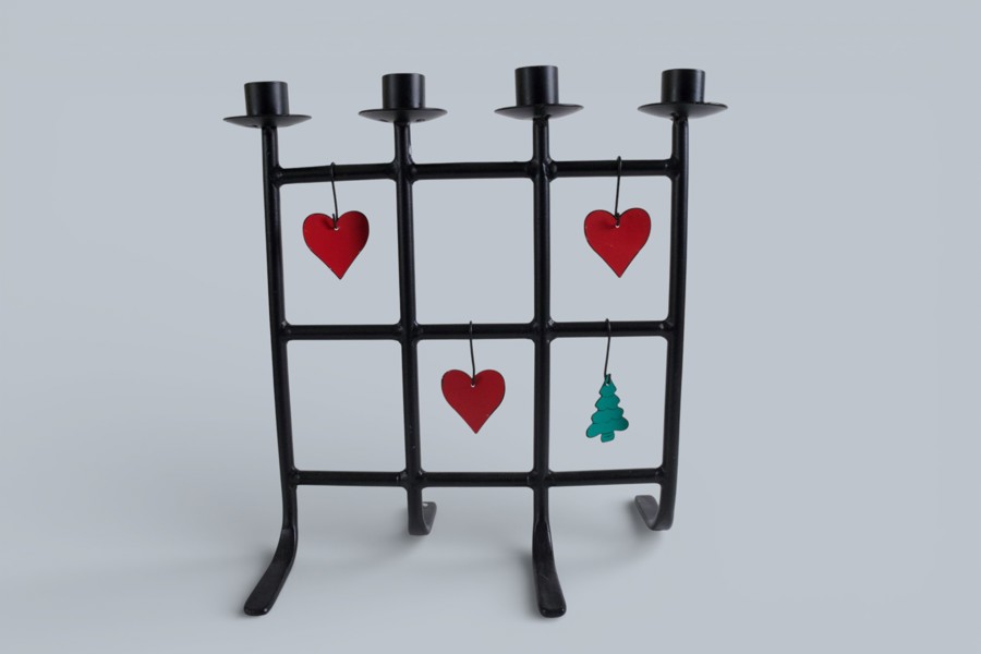 ADVENTSLJUSSTAKE, SMIDESJÄRN, 4 LJUS, SKANDINAVISK DESIGN