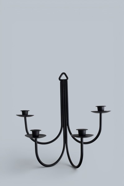 LJUSSTAKE / VÄGGLJUSSTAKE, SMIDE, 4 LJUS, 1900-TAL