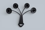 LJUSSTAKE / VÄGGLJUSSTAKE, SMIDE, 4 LJUS, 1900-TAL
