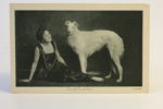 D’ORA, DORA KALLMUS. Dam med borzoi, fotografiskt konstkort ur Henry B. Goodwins privata samling, Wien, omkring 1910–1920.