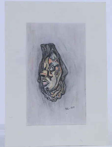 OIDENTIFIERAD KONSTNÄR, 1900-tal, maskstudie, blandteknik