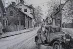 ANDERS BJÖRNHAGER (född 1956), tre Borlängemotiv, tuschteckningar, signerade och daterade 1998 respektive 2002.