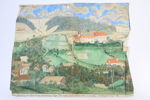 HANDKOLORERAT GRAFISKT BLAD, Schloss Niederaichbach, Tyskland, daterat 1812