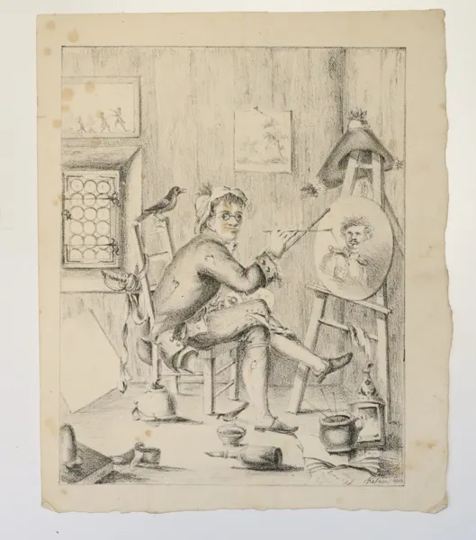 GEORG CHRISTIAN SCHULE (1764–1816), efter Louis Ami Arlaud. ”Målaren” (”Maleren”). Gravyr, 1780.