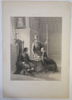 CARL THEODOR STAAFF (1816–1880) och OSCAR CARDON (1812–1875), grafiskt blad, litografi, ”Schackparti”, 1800-talets mitt.