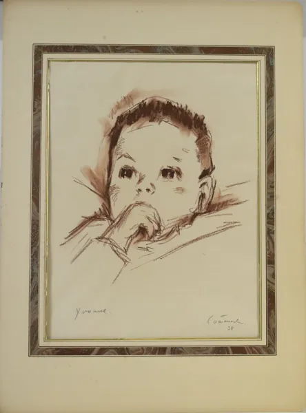 KJELL LÖWENADLER. (1905-1993). porträtt blandteknik på papper, signerad och daterad 1938 "Yvonne".