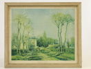FRANKRIKE – Camille Pissarro efter, "Entrée du Village", reproduktion utgiven av Les Éditions Braun et Cie, Paris