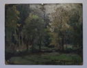 ARMAND VEREECKE (BELGIEN, 1912–1990), skogslandskap, olja på pannå, daterad 1945