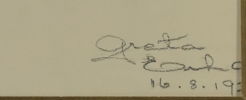 GRETA ERHARDT. Blyerts 1935 Från Ragnar Aschbergs