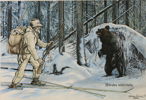 HJALMAR LARSSON (1881–1960). ”AFVBRUTEN WINTERWILA”. FÄRGTRYCK.

