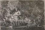 TYSKLAND. J. PUSCHKIN, konstnär, ”Wendische Schule im Spreewald”, trägravyr, 1800-tal