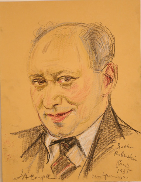 Teckning av OLOF ASCHBERG (July 22, 1877 – April 21, 1960) tecknad av Sacha Rubinstein.