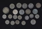 SVERIGE / FRANSKA INDOCHINA. SILVERMYNT, 22 st, Oscar II samt 1 Piastre de Commerce, 1800-/1900-tal
