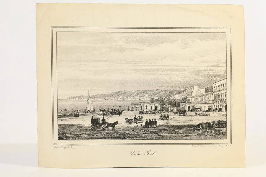 ITALIEN, NEAPEL. ACHILLE GIGANTE (1823–1846), EFTER. ”VILLE REALE”, TRYCK PÅ PAPPER, OMKRING 1840