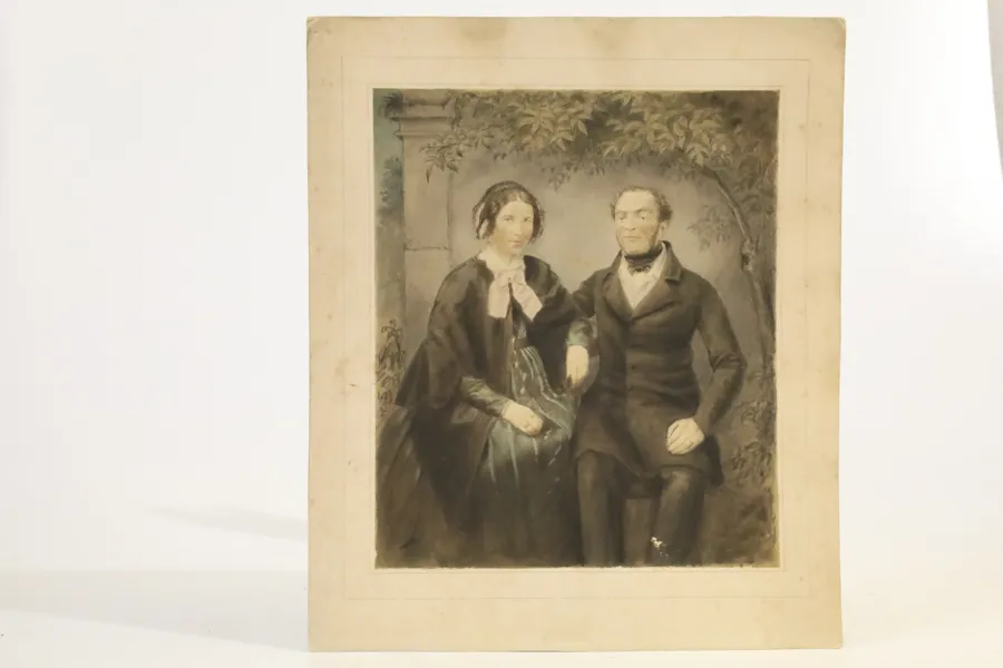 FAMILJEPORTRÄTT, FÄRGTRYCKT KONSTREPRODUKTION, SENT 1800-TAL/TIDIGT 1900-TAL.
