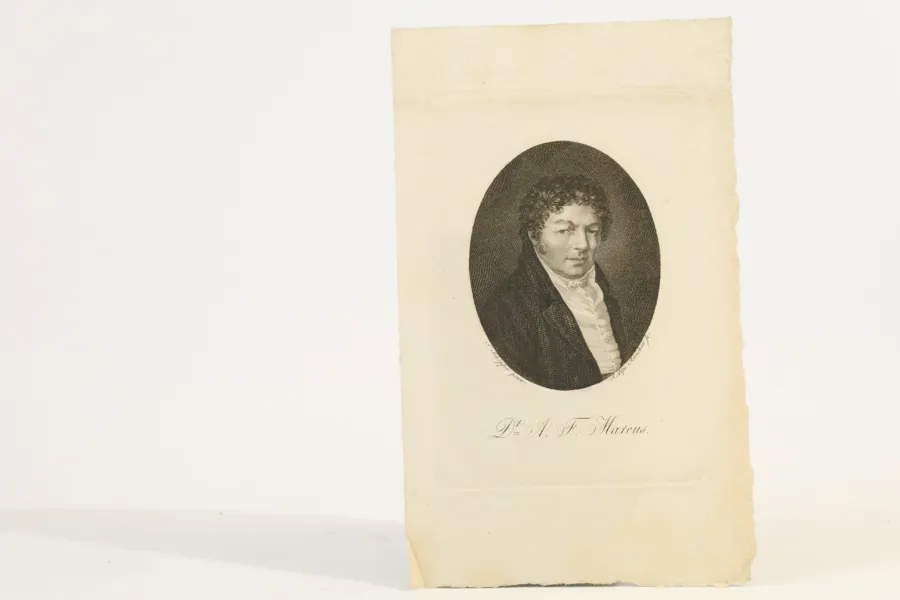 TYSKLAND. PORTRÄTT AV ADALBERT FRIEDRICH MARCUS (1753–1816), GRAVYR, BÖRJAN AV 1800-TALET.