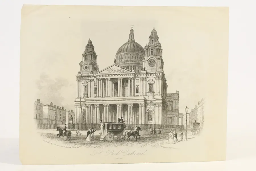 STORBRITANNIEN, LONDON. J. NEWMAN, GRAVÖR OCH UTGIVARE. ”ST. PAUL’S CATHEDRAL”, STÅLGRAVYR, 1847.
