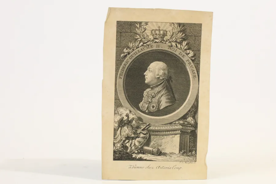 ÖSTERRIKE, WIEN. JOHANN GEORG MANSFELD (1764–1817), GRAVÖR; ARTARIA & COMP., UTGIVARE. FREDRIK WILHELM II (1744–1797), KUNG AV PREUSSEN, KOPPARGRAVYR, 1786–1797.