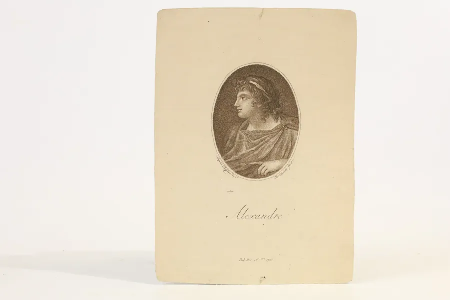 ENGLAND, LONDON. EFTER ANGELICA KAUFFMAN (1741–1807); THOMAS BURKE (1749–1815), GRAVÖR. ”ALEXANDRE”, PUNKTGRAVYR, 1783.
