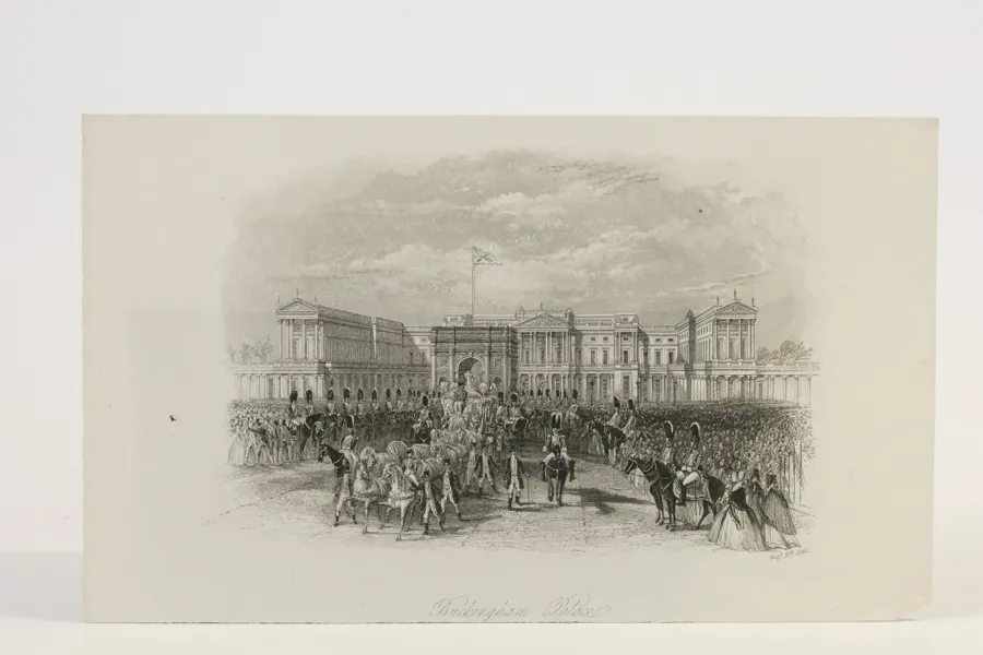 STORBRITANNIEN, LONDON. ”BUCKINGHAM PALACE”, STÅLGRAVYR, 1841.