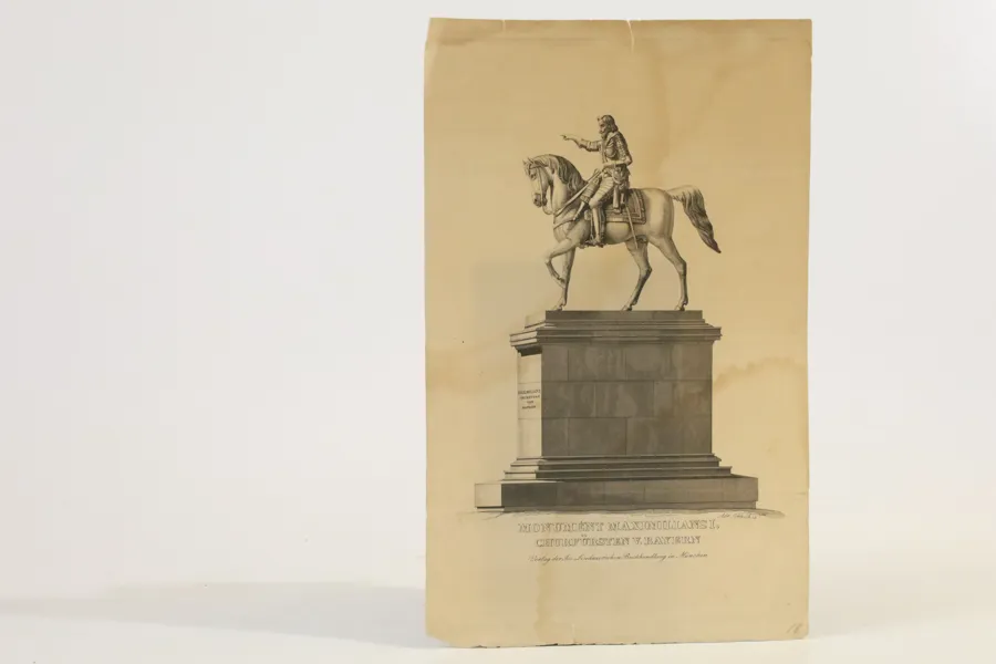 TYSKLAND, MÜNCHEN. ADRIAN SCHLEICH, ”MONUMENT MAXIMILIANS I. CHURFÜRSTEN V. BAYERN”, 1846