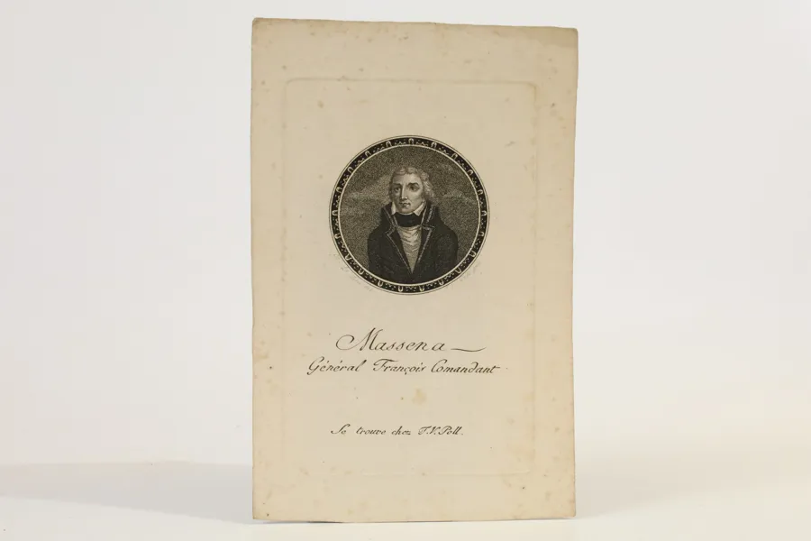FRANKRIKE, REVOLUTIONSTIDEN. THEODOR VINCENZ POLL EFTER HILAIRE LE DRU. ”MASSENA, GÉNÉRAL FRANÇOIS COMANDANT”, 1795–1799.