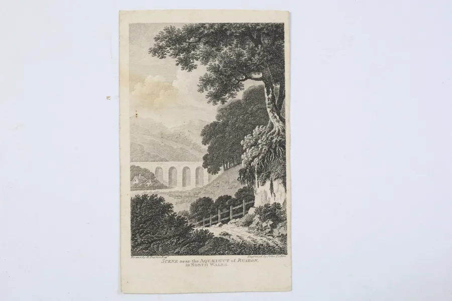 STORBRITANNIEN, WALES, RUABONAKVEDUKTEN, HUMPHRY REPTON OCH JOHN PYE, KOPPARSTICK, TIDIGT 1800-TAL