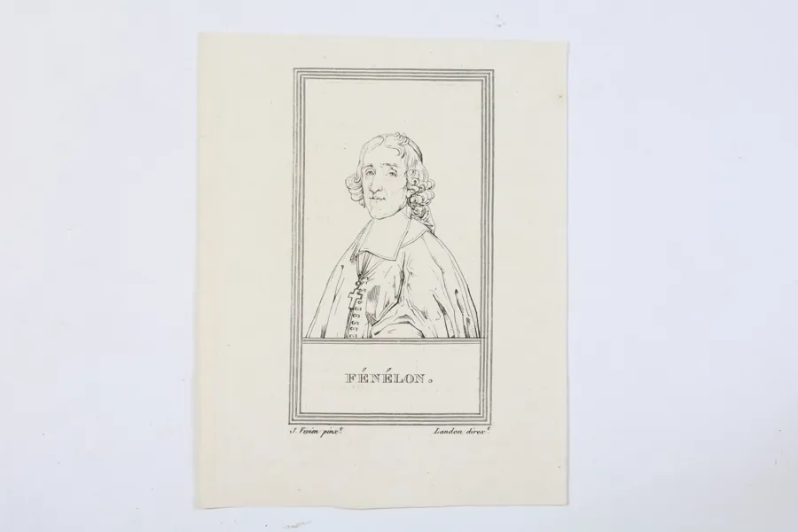 FRANKRIKE, FRANÇOIS FÉNELON, PORTRÄTT EFTER JOSEPH VIVIEN, KOPPARSTICK UNDER CHARLES-PAUL LANDONS LEDNING, TIDIGT 1800-TAL