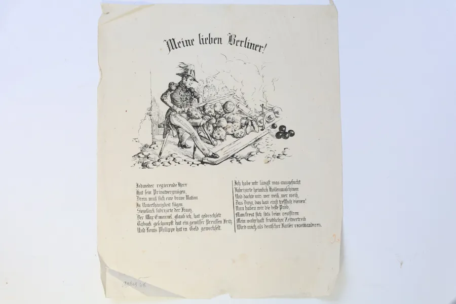 TYSKLAND – MEINE LIEBEN BERLINER!, POLITISKT FLYGBLAD FRÅN MARSREVOLUTIONEN, 1848