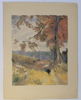 SVERIGE/SKANDINAVIEN – HÖSTLANDSKAP MED STORT TRÄD, GOUACHE/AKVARELL PÅ PAPPER, 1900-TAL