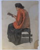DANMARK – FRANS SCHWARTZ, VID MANDOLINEN, FÄRGLITOGRAFISKT FAKSIMILTRYCK, OMKRING 1900