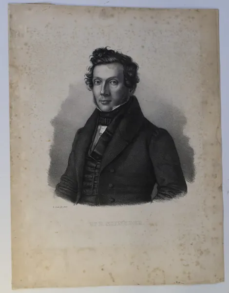 TYSKLAND – R. LECKE, PORTRÄTT AV DR E. SCHNEIDER, LITOGRAFI, 1853