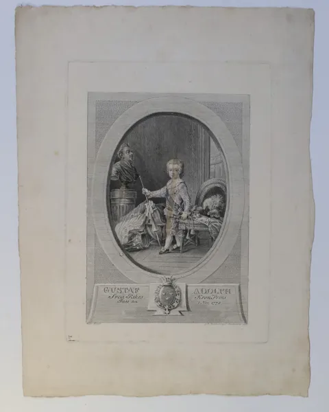 SVERIGE – JOHAN FREDRIK MARTIN EFTER CORNELIUS HØYER, GUSTAV IV ADOLF SOM KRONPRINS, GRAVYR 1783